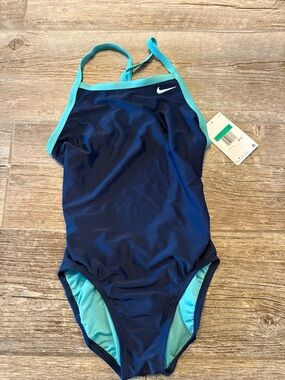 New Nike Blue one piece swimsuit size 4